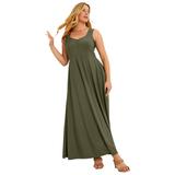 Plus Size Women's Sleeveless Sweetheart Dress by June+Vie in Dark Olive Green (Size 10/12)