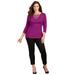 Plus Size Women's Curvy Collection Crisscross Top by Catherines in Berry Pink (Size 1X)