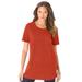 Plus Size Women's Crewneck Ultimate Tee by Roaman's in Copper Red (Size 3X) Shirt