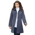 Plus Size Women's Plush Fleece Jacket by Roaman's in Blue Haze (Size 3X) Soft Coat