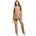 Plus Size Women's Ten-Button Pantsuit by Roaman's in Soft Camel (Size 36 W)