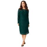 Plus Size Women's Stretch Lace Shift Dress by Jessica London in Emerald Green (Size 20)