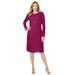 Plus Size Women's Stretch Lace Shift Dress by Jessica London in Berry Twist (Size 36)