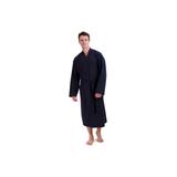 Men's Big & Tall Hanes Men's Tall Waffle Knit Robe by Hanes in Navy (Size L/XL)