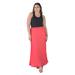 Plus Size Solid Color Sheer Overlay Elastic Waist Dressy Maxi Skirt