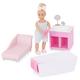 Lori – Kleine Puppe & Puppenhaus Möbel – 15 cm Mini Puppe & Puppenmöbel – mit Puppenzubehör & Puppenkleidung – Badewanne, Waschbecken, Spiegel – Spielzeug für Kinder ab 3 Jahren – Adelinas Badezimmer