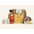 The Body Shop Sweet Mango Festive Essentials Body Yogurt Soap hand cream shower Cream Gift SET, reusable pouch.