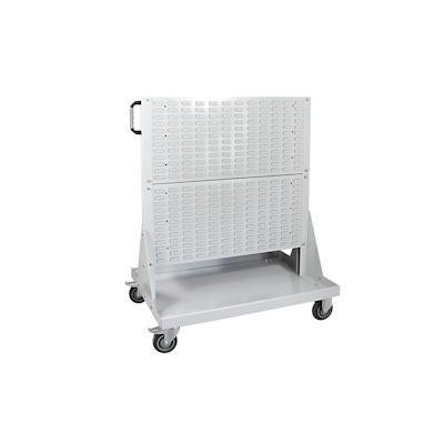 PROREGAL Rollwagen mit 4 Schlitzplatten | HxBxL 126x106x73cm | Lichtgrau Image