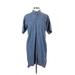 Madewell Casual Dress - Shift Collared Short sleeves: Blue Print Dresses - Women's Size Small
