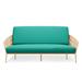 Latitude Run® Stretched Sofa Futon Cover Zipped Elastic Couch Bed Slipcover Furniture Protector in Green | 6 H x 39 W x 75 D in | Wayfair