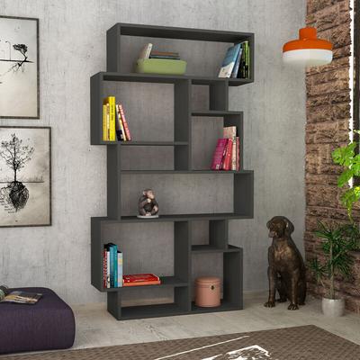 Decortie Karmato Modernes Bücherregal Display Unit Anthrazit Grau Hoch 168.5cm Image