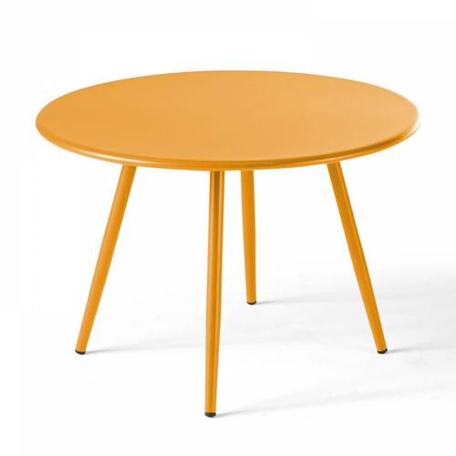 Runder Gartentisch von 50 cm aus pulverbeschichtetem Stahl gelb - Gelb