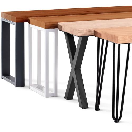 Sitzbank Esszimmer Holzbank 30x60x47 cm, Möbelfüße Simple Anthrazit / Rustikal,