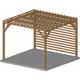 Pergola en bois massif 3x3, classe 3, durable, toiture brise soleil et fond brise vue en persienne,
