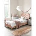 Very Home Freya Velvet Fabric Single Kids Bed Frame & Headboard - Pink - Bed Frame Only