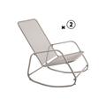 Lot de 2 Rocking Chair, Chaise à Bascule Gordes Mastic Acier- Mobilier de jardin - Gris