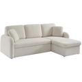 Canapé d'angle convertible en tissu bouclettes blanches - Milano - 3 places. fauteuil d'angle