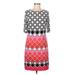 Eliza J Casual Dress - Shift: White Graphic Dresses - Women's Size 6