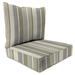 Jordan Manufacturing Sunbrella 46.5 x 24 Milano Char Gray Stripe Rectangular Outdoor Deep Seating Chair Seat and Back Cushion with Welt