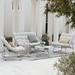 Grand Patio 4 Pieces Patio Conversation Set with Thick Mesh Sling Cushion and Coffee Table Beige