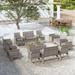 Tomshoo 16 Piece Patio Set with Cushions Poly Rattan Gray