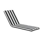 Chaise Lounge Cushions Outdoor with Adjustable Stripï¼Œ Replacement Lounge Chair Cushions for Outdoor Furniture Comfortable Memory Foam Patio Furniture Seat Cushion Chaise Lounge Cushion Black White