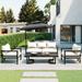 Patio Furniture Set for 4 Outdoor Metal-framed Sofa Set with Coffee Table 2 Single Chairs and 2-Seater Sofa Modern Versatile Sofa Set for Gardens and Lawns Beige Cushion