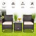 Boyel Living Patio Furniture Set 3 Pcs Outdoor Wicker PE Rattan Set with Beige Cushion