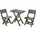 Inval 3-Piece Patio Bistro Set with Rectangular Table by Rimax in Mocha