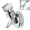 Adjustable Shower Head Holder Durable Suction Cup Shower Head Bracket Handheld Showerhead Racks No Drill Wall Mount Shower Head Wand Holder Removable with Chrome Polished for Bathroom