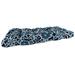 Jordan Manufacturing 44 x 18 Halsey Navy Floral Rectangular Tufted Outdoor Wicker Settee Bench Cushion with Rounded Back Corners