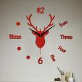 Clearance! Pgeraug Wall Clock Clock Frameless Diy Wall Mute Clock 3D Mirror Surface Sticker Home Office Decor 80X80 Clock Red