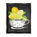 Stupell Hello Sunshine Lemons in Teacup Patterned Food & Beverage Painting Black Floater Framed Art Print Wall Art