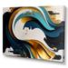 Designart Blue And Gold Modern Art Abstract Painting I Canvas Wall Art