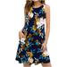 WQJNWEQ Clearance Sundresses For Women Summer Dresses For Women Beach Floral Tshirt Sundress Casual Pockets Boho Tank Dress