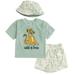 Disney Lion King Mickey Mouse Simba Baby T-Shirt Shorts and Hat 3 Piece Newborn to Infant
