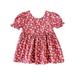 Toddler Girls Dresses Bubble Sleeves Short Sleeve Floral Princess Dresses Summer Beach Dresses Casual Wear Summer Girl Clothes