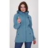 Softshellmantel DEPROC ACTIVE "PEAK ROBSON WOMEN", Damen, Gr. 34 (XS), blau (hellblau), 96% Polyester; 4% Elastan mit TPU Membrane, casual, Langarm mit verstellbarem Klettverschluss, Mäntel, auch in Großen Größen erhältlich