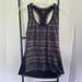 Athleta Tops | Athleta Racer Back Tank Print On Front Solid Black Back Size Small | Color: Black/Gray/Tan | Size: S