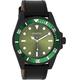 Oozoo Timepieces Men's Watch | Men's Watch with Leather Strap | High-Quality Watch for Men | Elegant Analogue Men's Watch in Round, Black/green, groß, Strap.