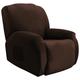 Topchances Recliner Chair Cover 1 Seater - Super Soft Velvet Stretch Recliner Chair Covers Sofa Chair Slipcover with Side Pocket for Single Seat Recliner Chair for Furniture Protector (Coffee)