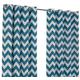 Hamilton McBride Chevron Teal Ring Top / Eyelet Fully Lined Readymade Curtain Pair 90x72in(228x182cm) Approximately