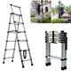 Telescopic Stepladder Aluminum Portable Folding Ladders Heavy Duty 150KG Load Capacity for Home Kitchen Outdoor (2m+2.3m)