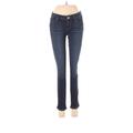 Paige Jeans - Super Low Rise Skinny Leg Denim: Blue Bottoms - Women's Size 26 - Dark Wash