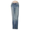 Level 99 Jeggings - Low Rise Straight Leg Boyfriend: Blue Bottoms - Women's Size 26 - Distressed Wash