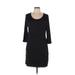 White House Black Market Cocktail Dress - Sheath Scoop Neck 3/4 sleeves: Black Solid Dresses - Women's Size Large