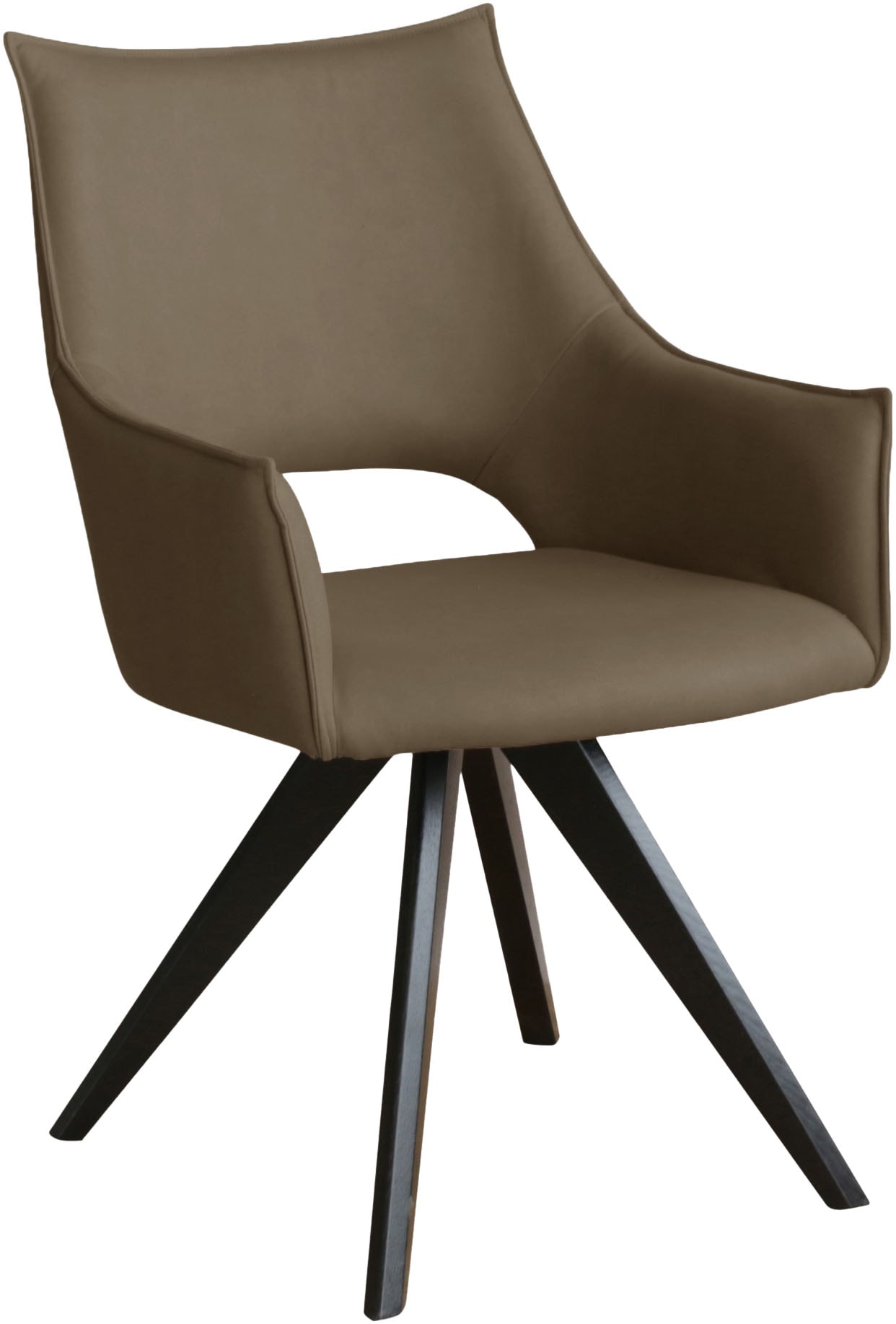 Armlehnstuhl OTTO HOME "Odin", grün (grün, schwarz), B:57cm H:88cm T:50,5cm, Massivholz, Polyester, Sperrholz, Stühle, Armlehnstuhl, Moderner Polsterstuhl mit Stoffbezug