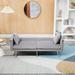 Builddecor 64.57" Velvet Rolled Arm Sofa Sleeper Sofa Bed Convertible Sofa Velvet in Gray | 30.31 H x 64.57 W x 31.5 D in | Wayfair