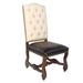 Bloomsbury Market Abbagail Tufted Side Chair in, White Wood/Upholstered/Fabric in Brown | 48.5 H x 21 W x 26 D in | Wayfair