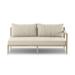 AllModern Kristine 61.5" Wide Outdoor Teak Loveseat w/ Cushions Wood/Natural Hardwoods in Brown | 30 H x 61.5 W x 34.25 D in | Wayfair